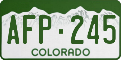 CO license plate AFP245