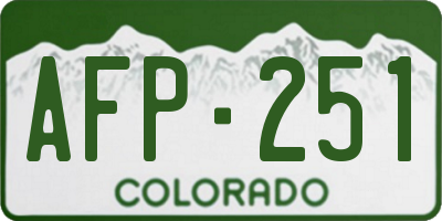 CO license plate AFP251