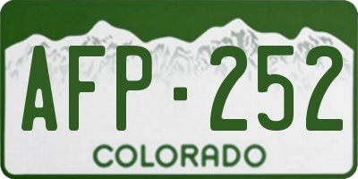 CO license plate AFP252