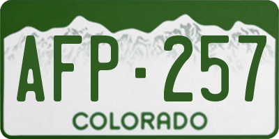 CO license plate AFP257