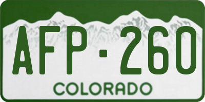 CO license plate AFP260