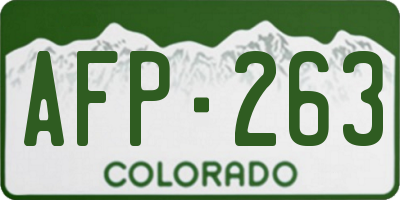 CO license plate AFP263