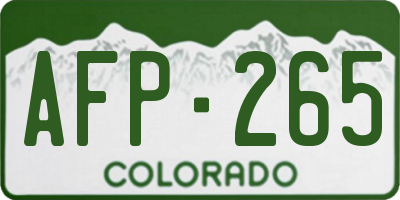CO license plate AFP265