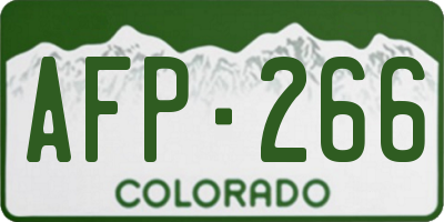 CO license plate AFP266