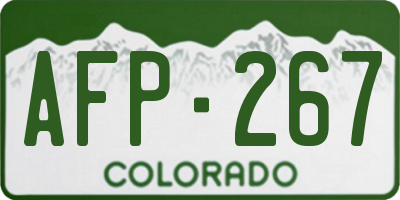 CO license plate AFP267