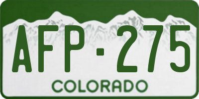 CO license plate AFP275