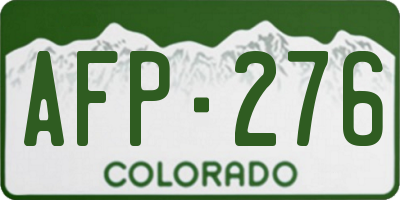 CO license plate AFP276