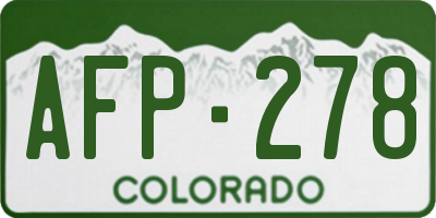 CO license plate AFP278