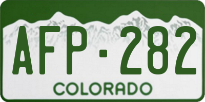 CO license plate AFP282