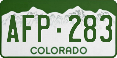 CO license plate AFP283