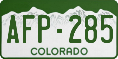 CO license plate AFP285