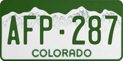 CO license plate AFP287