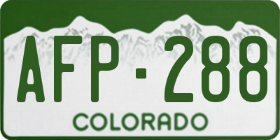 CO license plate AFP288