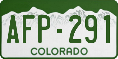 CO license plate AFP291