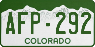 CO license plate AFP292