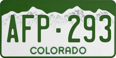 CO license plate AFP293