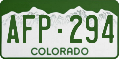 CO license plate AFP294