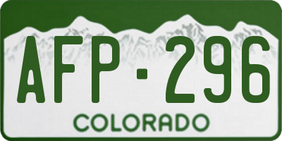 CO license plate AFP296