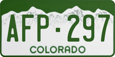 CO license plate AFP297