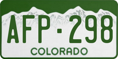 CO license plate AFP298