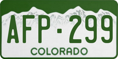CO license plate AFP299