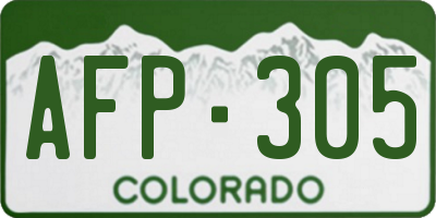 CO license plate AFP305