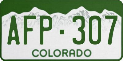 CO license plate AFP307