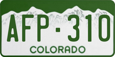 CO license plate AFP310