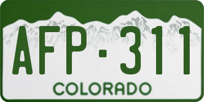 CO license plate AFP311