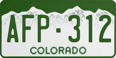 CO license plate AFP312