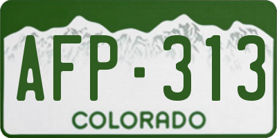 CO license plate AFP313