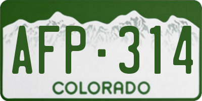 CO license plate AFP314
