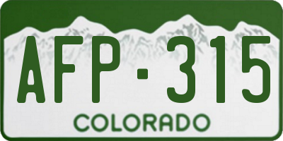 CO license plate AFP315
