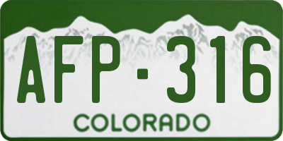 CO license plate AFP316