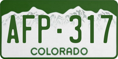CO license plate AFP317