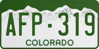 CO license plate AFP319