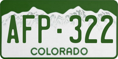 CO license plate AFP322