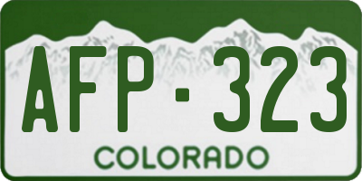 CO license plate AFP323