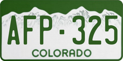 CO license plate AFP325