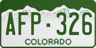 CO license plate AFP326