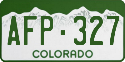 CO license plate AFP327