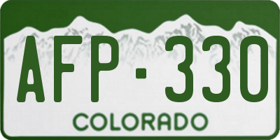 CO license plate AFP330