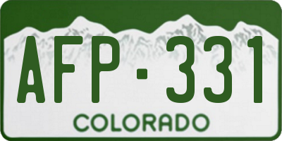 CO license plate AFP331
