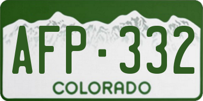 CO license plate AFP332