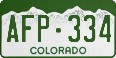 CO license plate AFP334