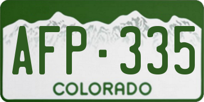 CO license plate AFP335