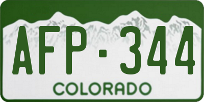 CO license plate AFP344