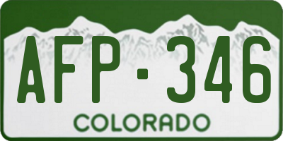 CO license plate AFP346