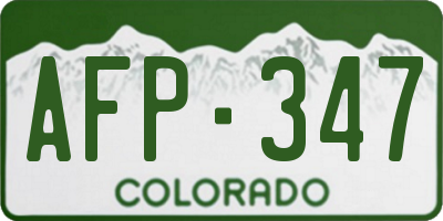 CO license plate AFP347