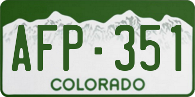 CO license plate AFP351